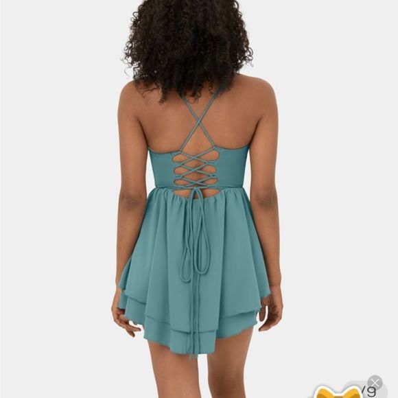 HALARA Teal Spaghetti Strap Dress - Picture 3 of 7